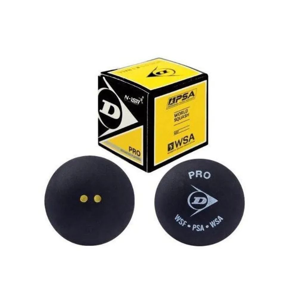BOLA SQUASH DUNLOP DOBLE PUNTO AMARILLO PROFESIONAL